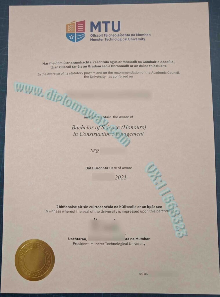 高效率补办爱尔兰MTU毕业证|芒斯特理工大学学位证定制案例