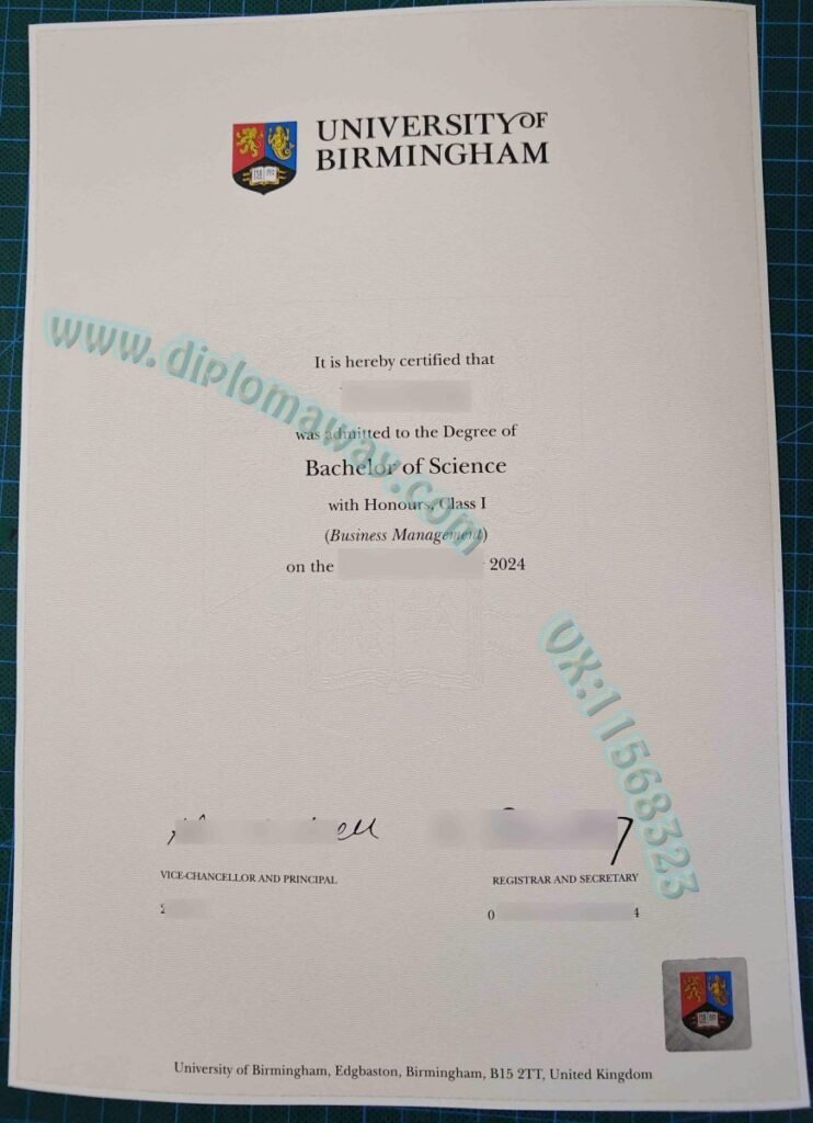 提供一张伯明翰大学毕业证照片可以复刻出来吗？