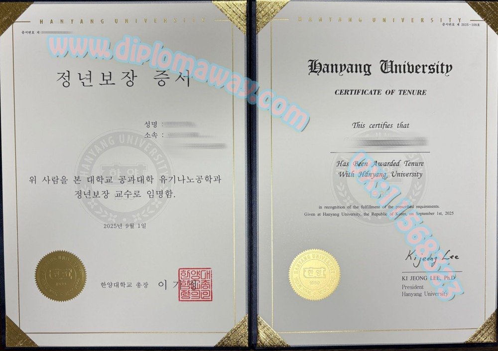 汉阳大学毕业证