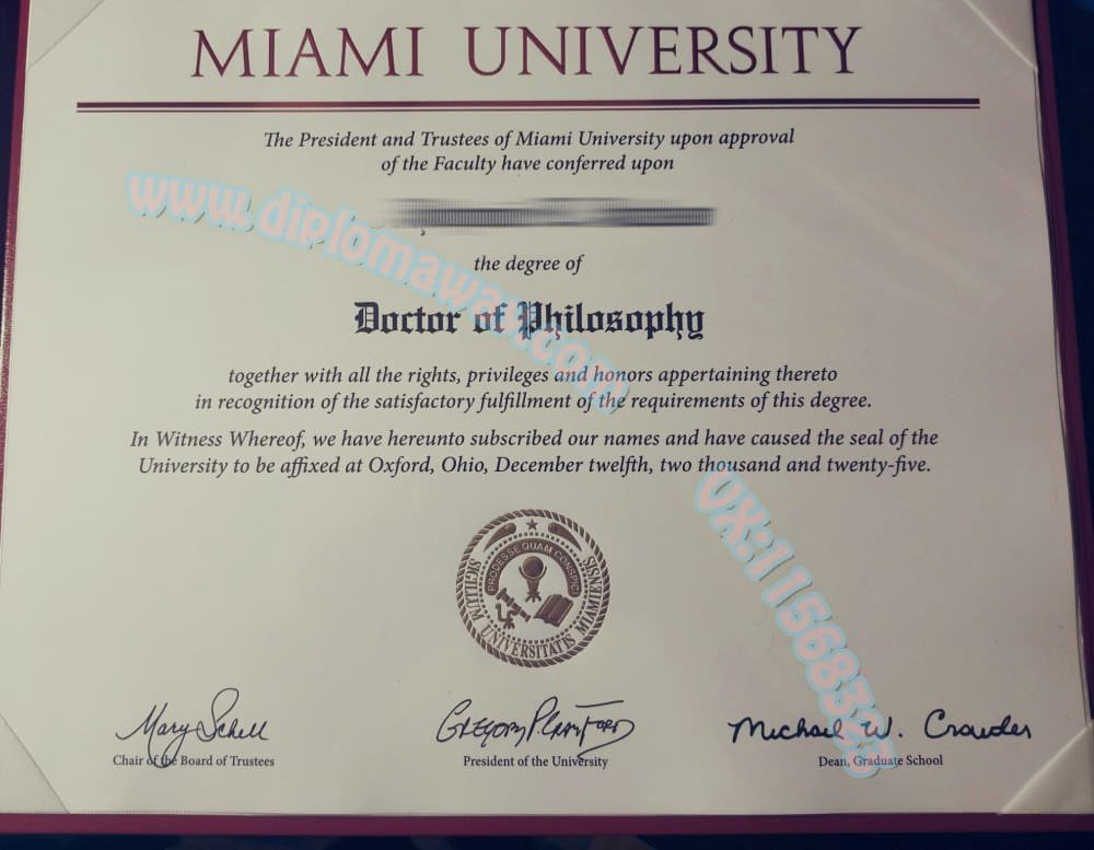 迈阿密大学学位证