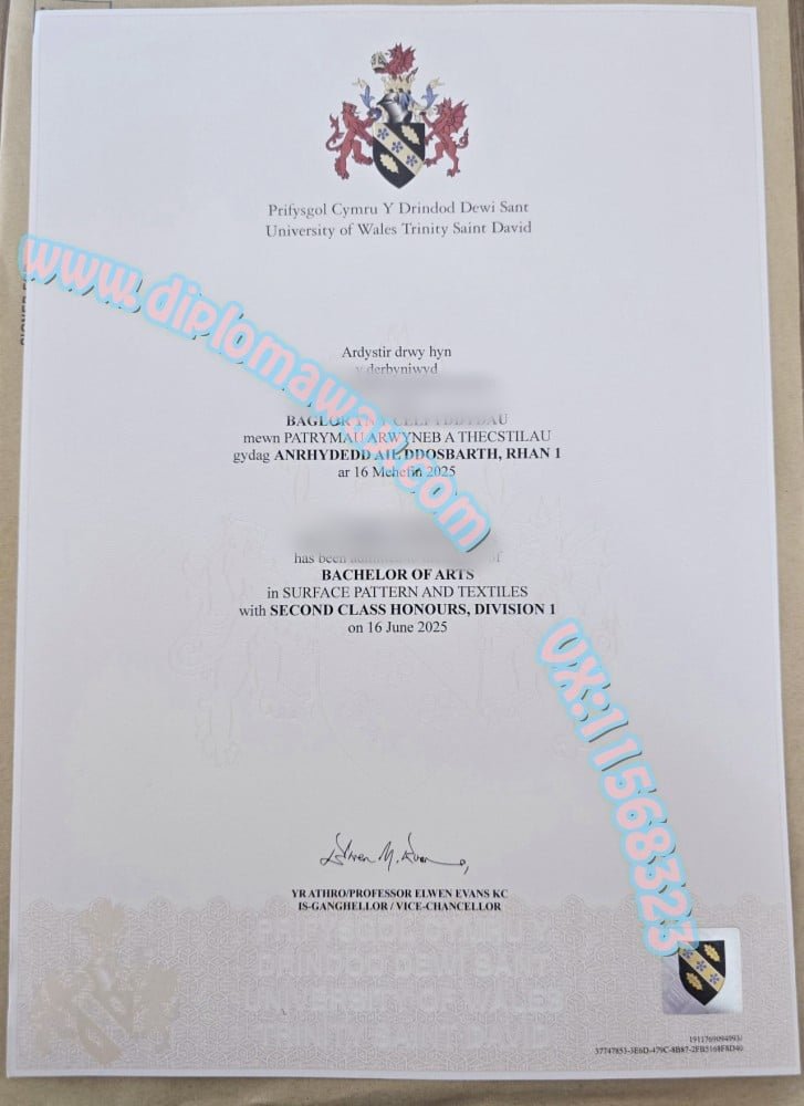 威尔士三一圣大卫大学毕业证照片