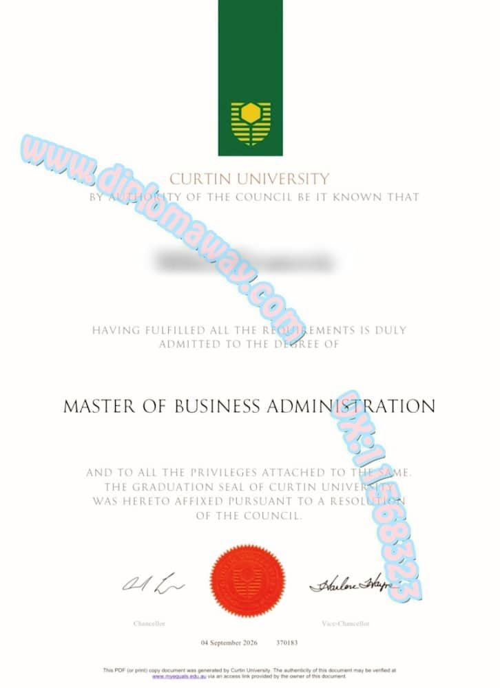科廷大学学位证